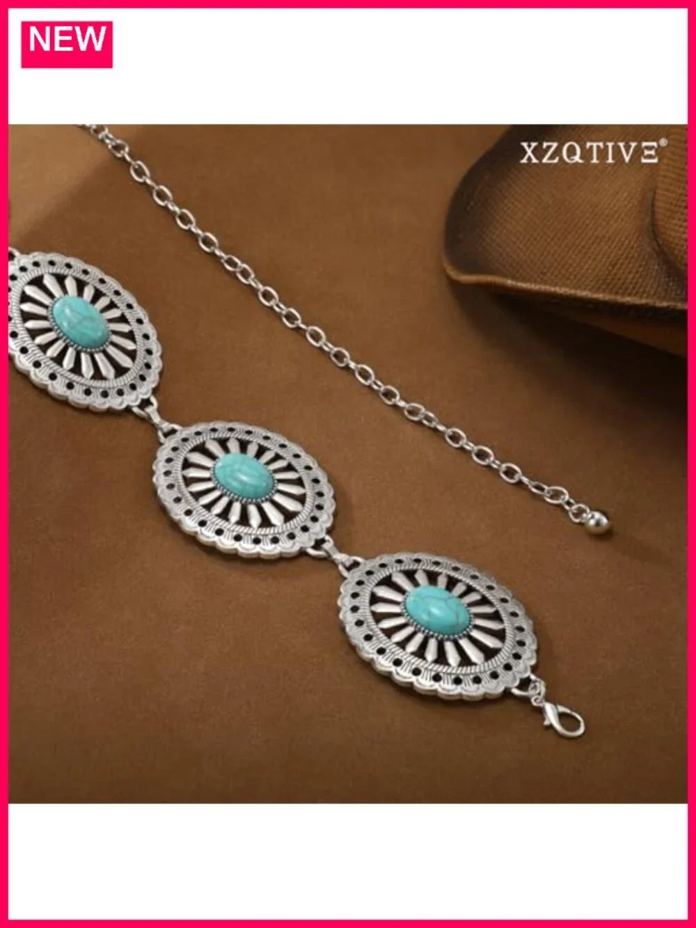Western Concho Chain Belt Women Metal Cowgirl Waist Belt Country Outfit